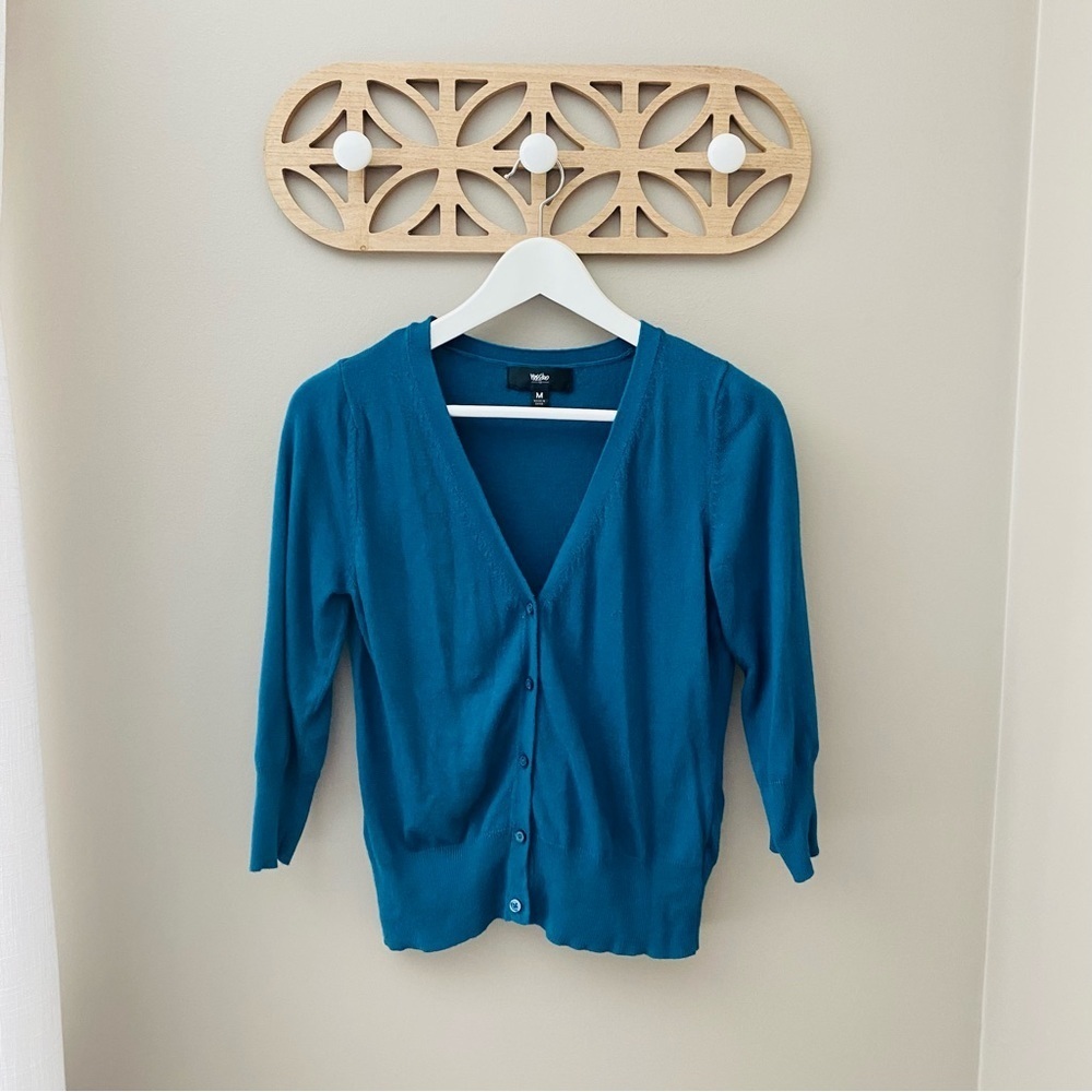 Mossimo Supply Co. Button Up Cardigan Blue/Green Sz Medium